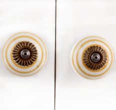 Mustard Stripe Cabinet Knob